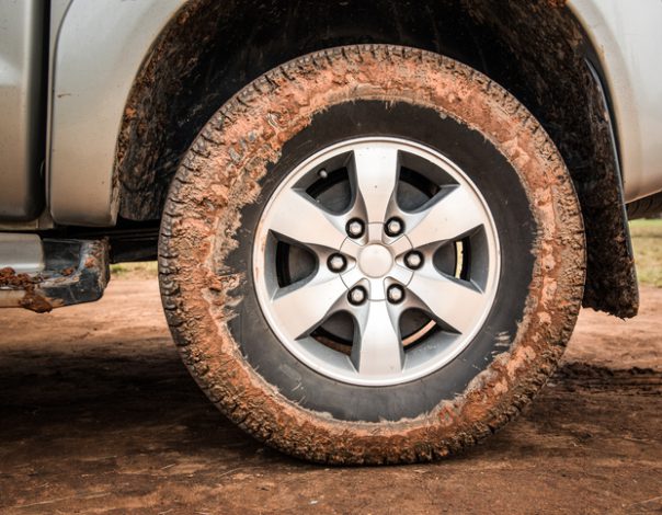 muddy tire